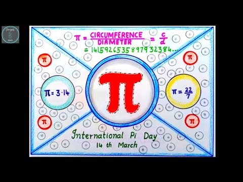 How to Draw Pi ( π )Day Chart for Students || Pi Day Poster Drawing || Front Page Design for Maths