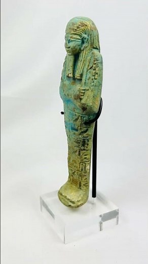 3,000-Year-Old Egyptian Shabti Figurine | Faience Ushabti from Late Period Tombs (664–332 BC)