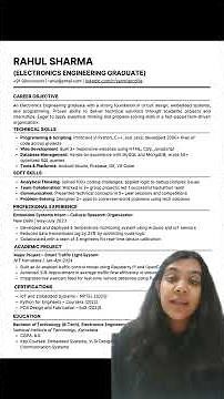 Resume template for freshers Access the editable template!