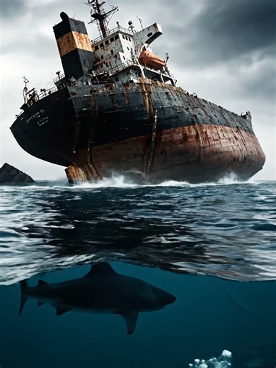 Megalodon Encounter: Shark vs Ship in Epic Ocean Clash