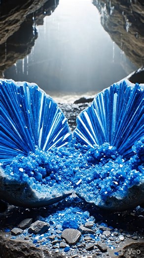 Silicon Soil | Hemimorphite grows in bright blue fan shapes inside old limestone caves. 💙 Gray rock cradles frozen blue waves. A hammer strikes true.... | Instagram