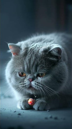 A Crying Cat Eating Candy Alone 💔 | Saddest Cat Story #cat #fyp