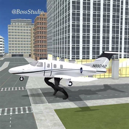 Cameraman Running Plane with Two Legs🛩️