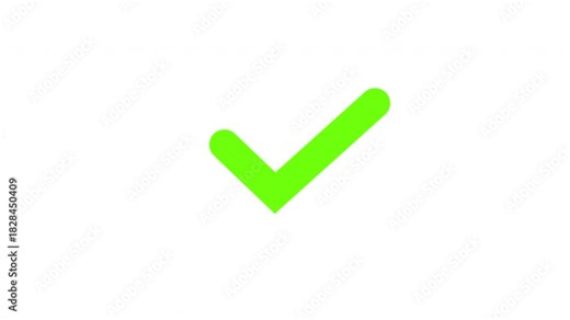 Animation green check mark icon symbol confirm approval verification success