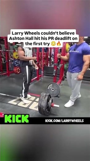 Larry Wheels couldn't believe Ashton Hall hit his PR deadlift on the first try😳🔥 #kick #ytshorts