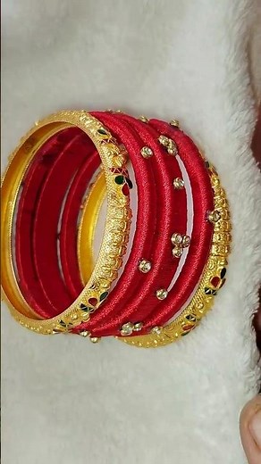 silk thread bangles designs #please subscribe