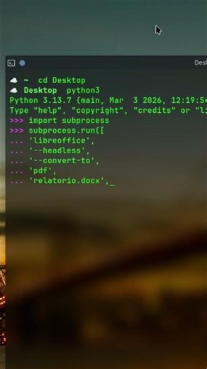 Converti um documento em pdf com algumas linhas de #python