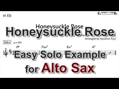Honeysuckle Rose - Easy Solo Example for Alto Sax