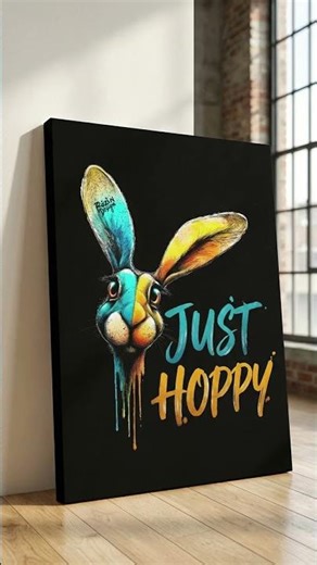 Just Hoppy | Vibrant Watercolor Rabbit Design Showcase