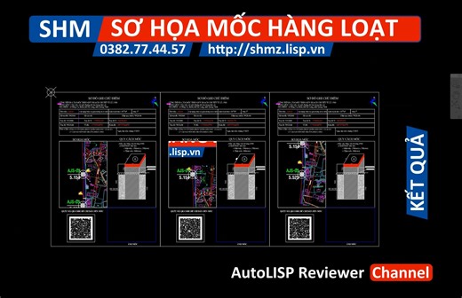 Lisp Tạo sơ họa mốc hàng loạt SHM 2026 – Tạo sơ họa mốc trong AutoCAD nhanh gọn và chính xác SHM là ứng dụng AutoLISP giúp tạo hàng loạt sơ họa mốc theo block mẫu trong AutoCAD. Phiên bản 2025 đã hỗ trợ thêm Vĩ độ và Kinh độ dưới dạng Attribute, ngoài các thông tin cơ bản như Tên mốc, X, Y. Bạn chỉ cần: Copy block mẫu SHM1 và block điểm vào bản vẽ Gõ lệnh SHM Nhập tọa độ (hoặc lấy từ block) Click vẽ sơ họa → Chèn vào Layout Hỗ trợ block dynamic, dễ tùy chỉnh hình dạng theo thực tế. Nhanh – Chuẩn