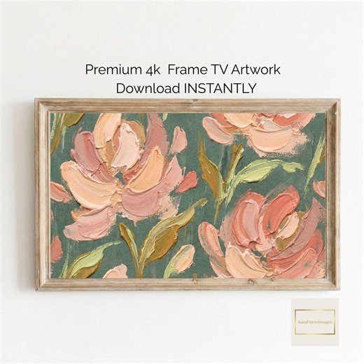 Abstract Spring Botanicals Frame TV Art | 4K Instant Digital Download | Moody Spring