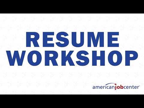 Resume Workshop - American Job Center Rock Island