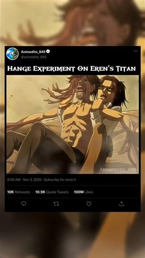 hange experiment on eren's titan ☠️☠️☠️