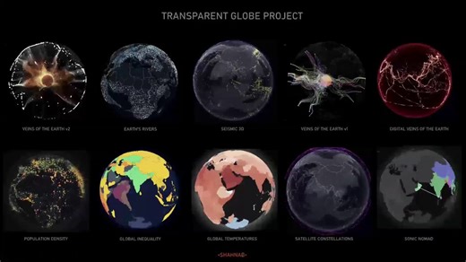 Transparent Globe Project- It’s finally complete! 10 unique interactive 3D globes, each visualizing a completely different global dataset in real time.From river flows and seismic activity to population density, global inequality, satellite constellations, and even Sonic Nomad roaming the planet with live music.Every globe is transparent, responsive, and built from scratch to feel alive. #CreativeCoding @threejs @reactthreefiber #DataVisualization #WebGL #GenerativeArt #BuildInPublic