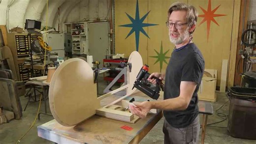This giant 1970s movie reel table is a vintage centerpiece