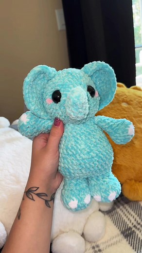 I love this sparkly elephant! . Pattern by me! Yarn premeir chunky and pixie dust Hook 5mm Eyes 22mm . #crochet #crocheted #crocheter #crochetgrove #crochetelephant #crochetwithme