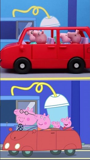 Tales VS Toys: Drive Through DISASTER! 🥤 #PeppaPig #Shorts #toys #toyplay