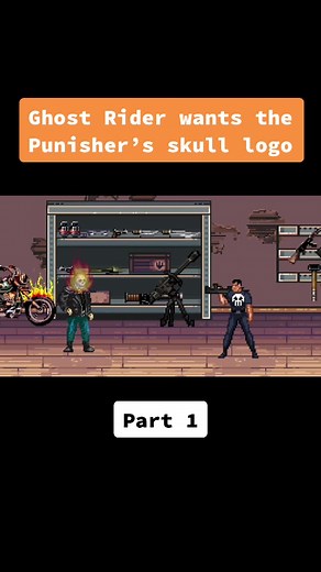 1 After Ghost rider gets the daredevil name, he now wants the punisher’s logo. #thepunisher #ghostrider #videogames #movies #fypシ credit #dorkly