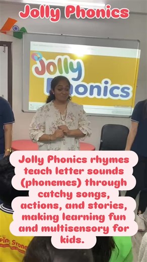Rutu Ma'am Phonics on Instagram: "Jolly Phonics rhymes teach letter sounds (phonemes) through catchy songs, actions, and stories, making learning fun and multisensory for kids. #jollyphonics #jollyphonics #learning #jollyphonicsclasses #share #jollyphonicstrainer #phonics #jollyphonicstraining #classes #reading #kids"