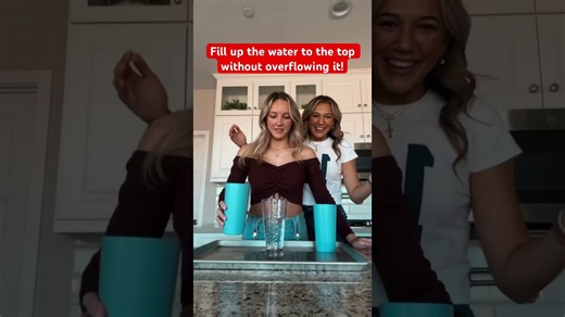 Sisters Take On a Water Cup Challenge!