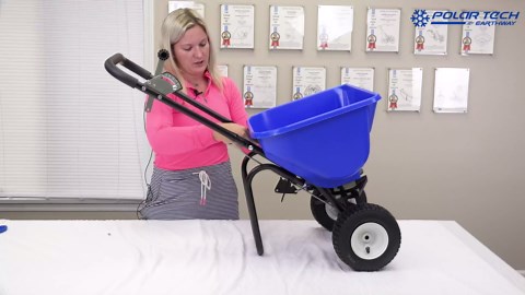 Amazon.com: EarthWay Polar Tech 90950 50 LB Professional Ice Melt Broadcast Walk Behind Spreader with 9" Pneumatic Tires, High Output and Solid Linkage Control : Patio, Lawn & Garden