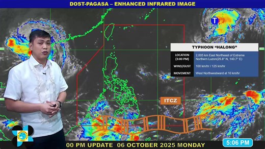 Public Weather Forecast issued at 5 PM | October 06, 2025 - Monday DOST-PAGASA Weather Specialist: John Manalo #weatherreport #dostpagasa Website (Visit): http://bagong.pagasa.dost.gov.ph | DOST-PAGASA