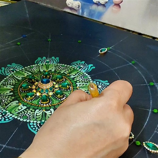 dot art mandala on canvas #dotart #Dotart #dotartpainting #dotartist #dotartwork