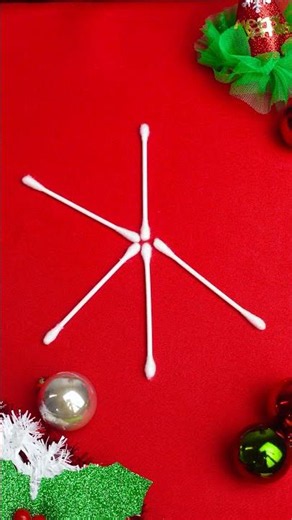Festive Fun! 🎄✨ Creative Cotton Swab Ornament DIY!