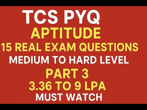 TCS Aptitude PYQ | 15 Real Exam Questions with Answers | Medium to Hard Level | Part 3