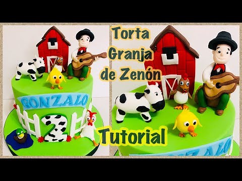 Granja de Zenón Pastel con modelados ( Tutorial decoración fondant)