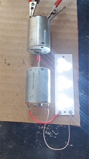 Amazing Science Experiment: Generating Electricity using DC Motor #experiment #diy #shorts #project