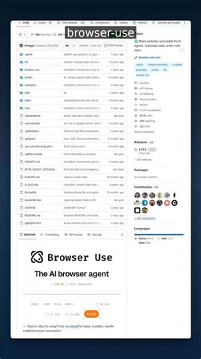 98K+ Stars • AI Automation | Browser Use — AI Web Tasks Made Simple #shorts