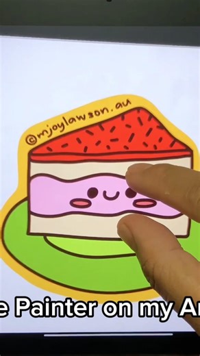 I made this cute cake slice art using Infinite Painter on Android