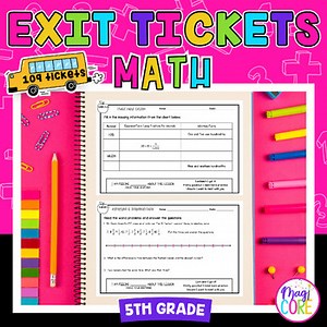 5th Grade Math Exit Tickets Slips Quick Check - Print & Digital Standards Based
