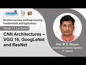 Lec 40: CNN Architectures – VGG 16, GoogLeNet and ResNet