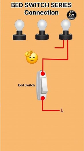 Bed Switch Series Connection with 3 Bulb | Series Bulb Wiring Explained | DIY Electrical #shorts