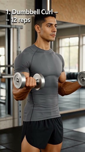 “4 Must-Try Dumbbell Arm Workout for Massive Biceps & Triceps 💪 (At Gym)” #fitness #workout