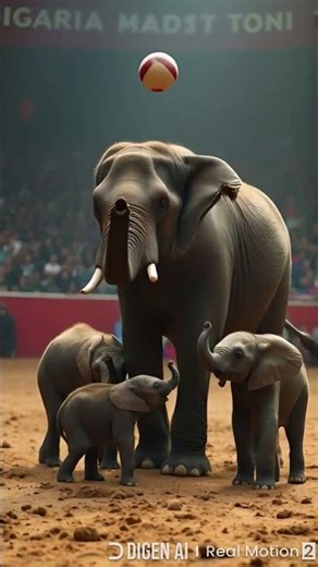 #excellent elephant playing football #elephant #baby elephant