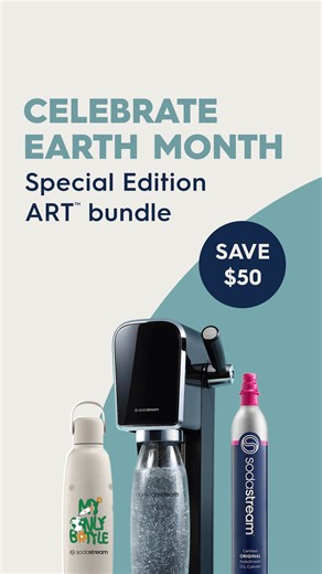 Shop Now! Special Edition Bundle: ART sparkling water maker, 2 quick-connect CO2 cylinders, and a new Earth Month bottle. | SodaStream USA | Facebook
