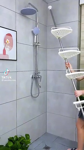 Heavy Duty 4 Tier Corner Shelf Shower Caddy Organizer Tension Pole