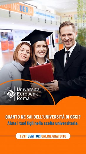Sei certo di poter aiutare tuo figlio nella scelta? Quanto è cambiata l’Universita in questi anni? Grazie al test di orientamento online gratuito, puoi verificare in pochi minuti il tuo livello di conoscenza sul mondo universitario attuale e ricevere subito un risultato utile per affiancarlo con maggiore sicurezza. 👉 Fai il test | UER - Università Europea di Roma