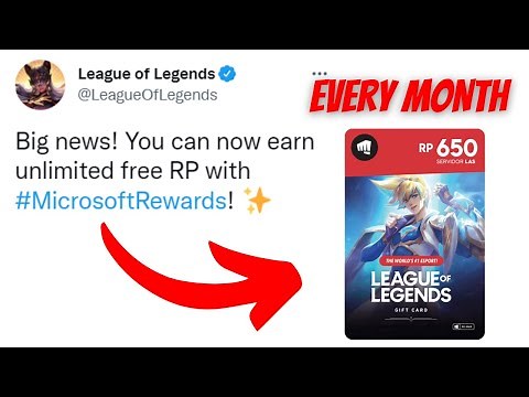 How to Get *FREE* UNLIMITED RP with Microsoft Rewards | League of Legends,Teamfight Tactics,VALORANT