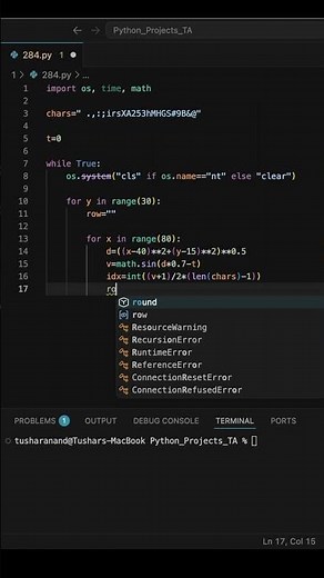 🌊 Mesmerizing Water Ripples You Can Watch Forever! #shorts #coding #python #terminal #waterripples