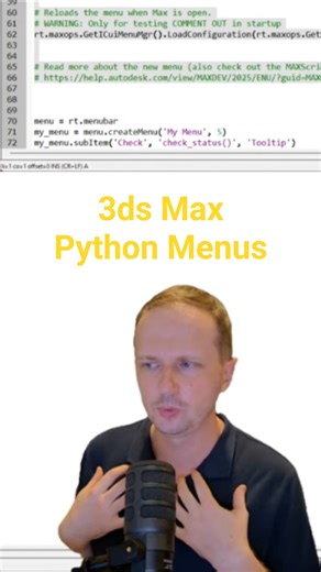 Learning Python menus in 3ds Max and how to be better programmers