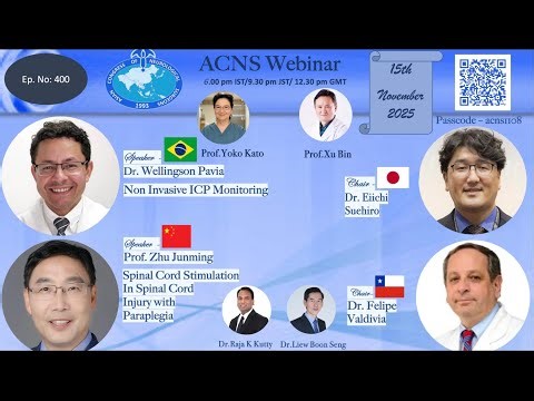 ACNS Webinar -Nov 15- Non Invasive ICP Monitoring & Sp Cord Stimulation in Sp. Cord Injury