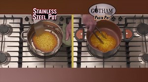 Gotham Steel 5 Qt Nonstick Pasta Pot Pasta Pot with Strainer Lid & Twist and Lock Handles, Multipurpose Ceramic Stock Pot, Soup Pot with Lid, Pasta Cooker, Spaghetti, Rice, Dishwasher Safe, Copper