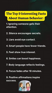 89K views · 798 reactions | The Top 9 Interesting Facts About Human Behavior | Beautiful Words | Facebook
