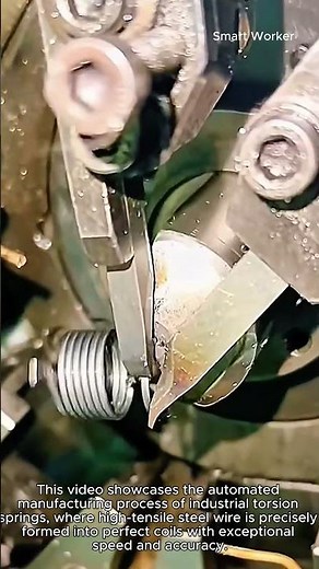 High-Speed CNC Torsion Spring Manufacturing Process #worker #process #machinery #spring #hardware