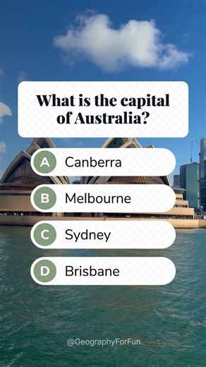 What is the capital city of Australia? 🦘 #geography