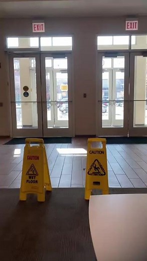Wet floor signs EVERYWHERE 🚨 #hazard #warning
